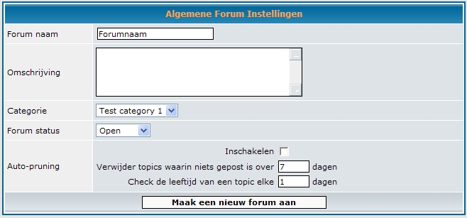 Foruminstellingen