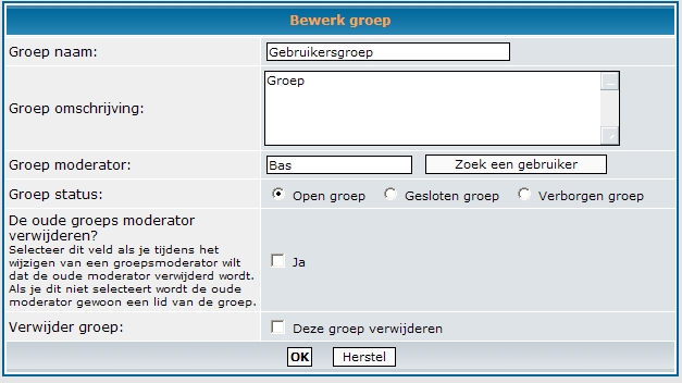 Groepen bewerken